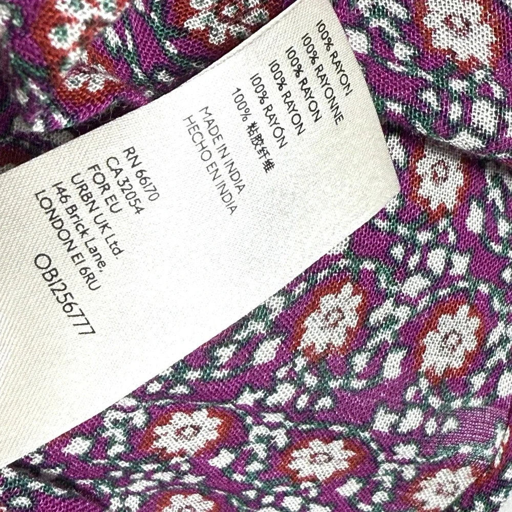 Free People Top Womens XS Malia Babydoll Jacket Embellished Floral Tie Front NWT